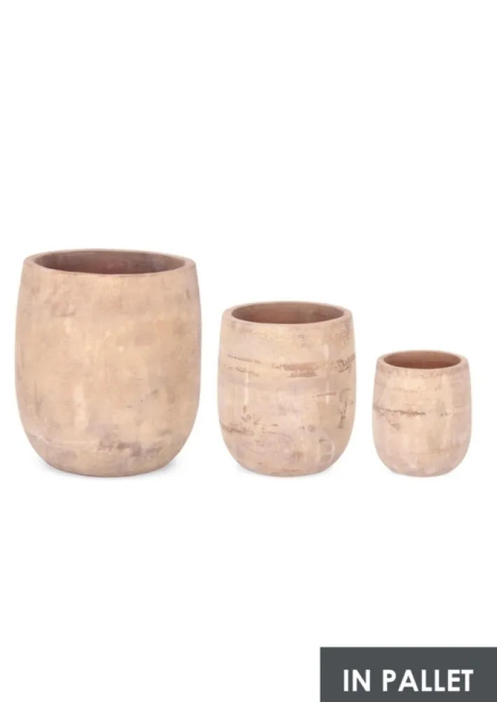 Bizzotto Vasi E Coprivasi>SET3 P.VASO MINH TO ALTO TERRACOTTA MARR