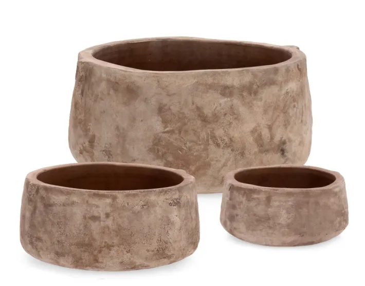 Bizzotto Vasi E Coprivasi>SET3 P.VASO MINH TONDO TERRACOTTA BRUNIT