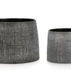 Bizzotto Vasi>SET2 P.VASO PAPYRUS GRIGIO SCURO