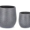 Bizzotto Vasi E Coprivasi>SET2 P.VASO RHOMBUS BOMB BASSO ANTRACITE