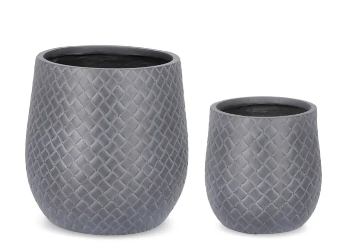 Bizzotto Vasi E Coprivasi>SET2 P.VASO RHOMBUS BOMB BASSO ANTRACITE