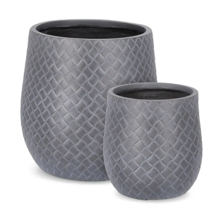 Bizzotto Vasi E Coprivasi>SET2 P.VASO RHOMBUS BOMB BASSO ANTRACITE