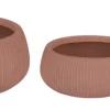 Bizzotto Vasi E Coprivasi>SET3 P.VASO RIBBED BOMB TERRACOTTA BASSO