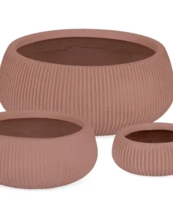 Bizzotto Vasi E Coprivasi>SET3 P.VASO RIBBED BOMB TERRACOTTA BASSO