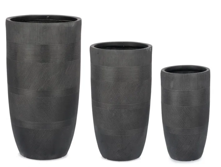 Bizzotto Vasi E Coprivasi>SET3 P.VASO RIGO TO ANTRACITE ALTO