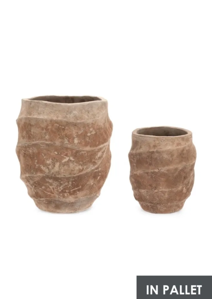 Bizzotto Vasi E Coprivasi>SET2 P.VASO TEIDE ALTO TERRACOTTA BRUNIT