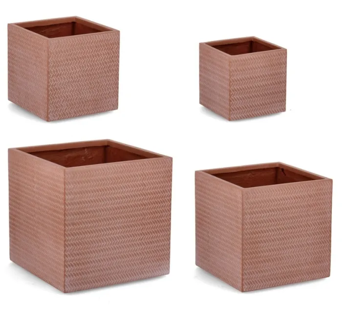 Bizzotto Vasi E Coprivasi>SET4 P.VASO TRESSAGE QU TERRACOTTA