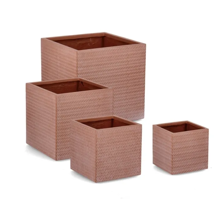 Bizzotto Vasi E Coprivasi>SET4 P.VASO TRESSAGE QU TERRACOTTA