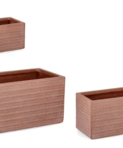 Bizzotto Vasi E Coprivasi>SET3 P.VASO TRESSAGE RETT TERRACOTTA