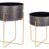 Bizzotto Coprivasi>SET2 P.VASO VARANASI STAND TO NERO
