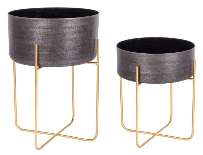 Bizzotto Coprivasi>SET2 P.VASO VARANASI STAND TO NERO