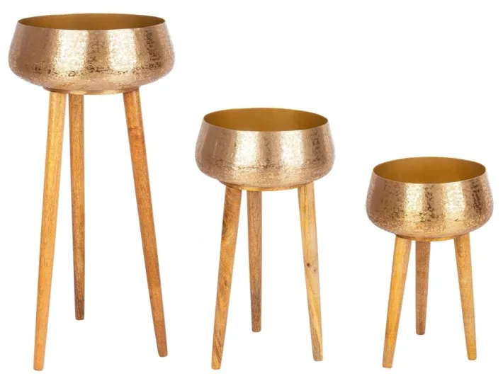 Bizzotto Coprivasi>SET3 P.VASO VARANASI TREPPIEDE TO ORO
