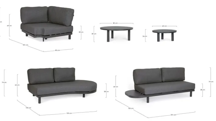 Bizzotto Salotti Completi>SET SALOTTO ANG. C-C HERCULES ANTR. WG21