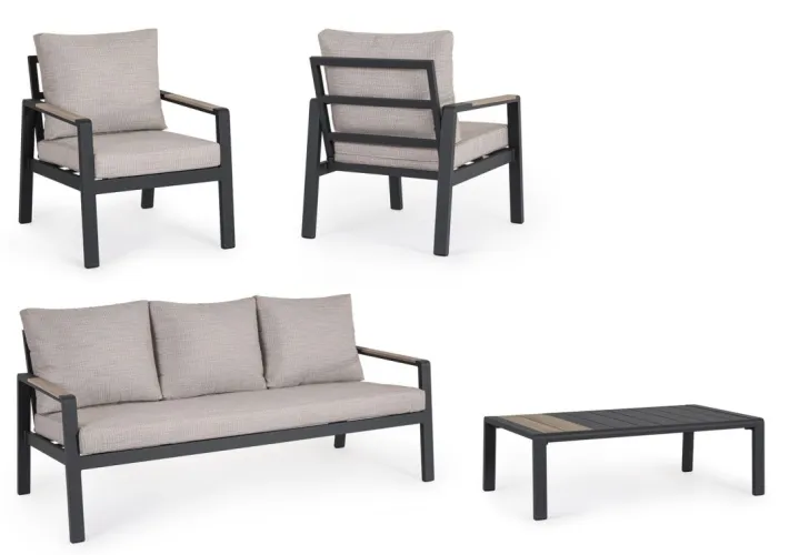 Bizzotto Salotti Completi>SET4 SALOTTO C-C ELNA ANTRACITE LH32