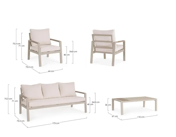 Bizzotto Salotti Completi>SET4 SALOTTO C-C ELNA PEYOTE