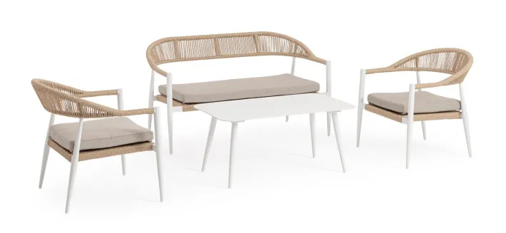 Bizzotto Salotti Completi>SET4 SALOTTO C-C JANDIA BIANCO/BEIGE