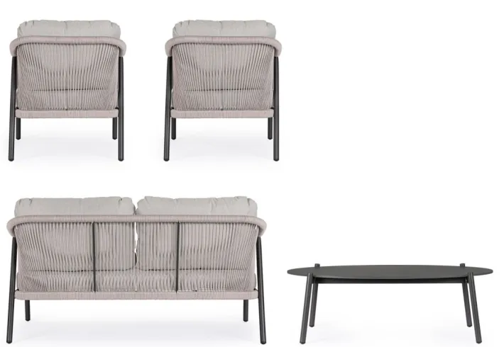 Bizzotto Salotti Completi>SET4 SALOTTO C-C MIRAVET ANTRACITE/KHAKI