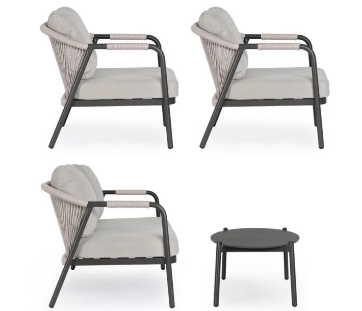 Bizzotto Salotti Completi>SET4 SALOTTO C-C MIRAVET ANTRACITE/KHAKI
