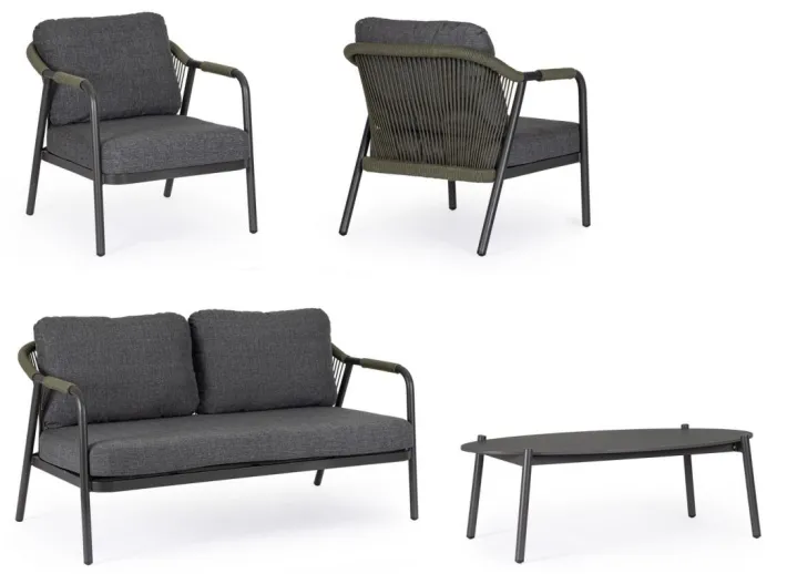 Bizzotto Salotti Completi>SET4 SALOTTO C-C MIRAVET ANT/VERDE