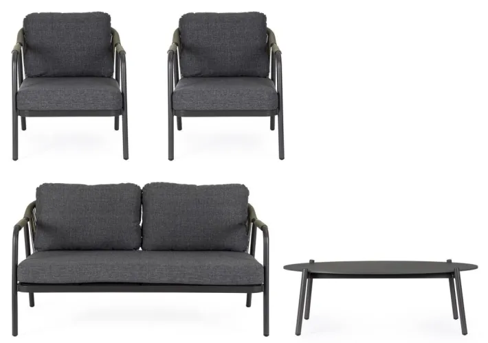 Bizzotto Salotti Completi>SET4 SALOTTO C-C MIRAVET ANT/VERDE