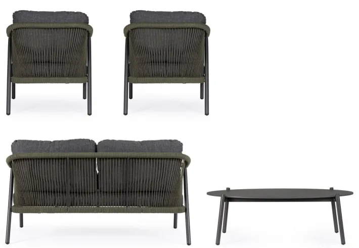 Bizzotto Salotti Completi>SET4 SALOTTO C-C MIRAVET ANT/VERDE