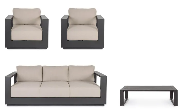 Bizzotto Salotti Completi>SET4 SALOTTO C-C MOSES ANTRACITE YK13