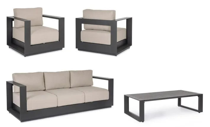 Bizzotto Salotti Completi>SET4 SALOTTO C-C MOSES ANTRACITE YK13