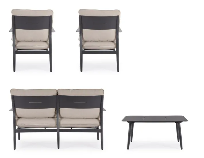 Bizzotto Salotti Completi>SET4 SALOTTO C-C NEBULA ANTRACITE YK13