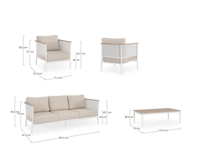Bizzotto Salotti Completi>SET4 SALOTTO C-C ULISES VAPOR YK15