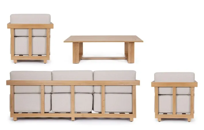 Bizzotto Salotti Completi>SET4 SALOTTO IN ALLUMINIO NATURALE- THESEUS