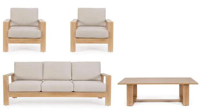 Bizzotto Salotti Completi>SET4 SALOTTO IN ALLUMINIO NATURALE- BALTIC