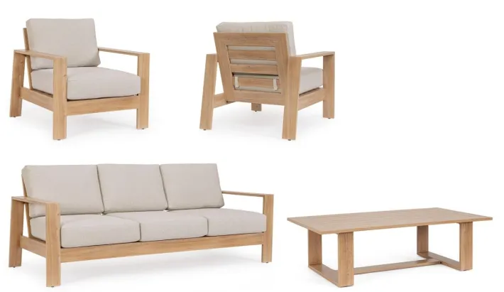 Bizzotto Salotti Completi>SET4 SALOTTO IN ALLUMINIO NATURALE- BALTIC