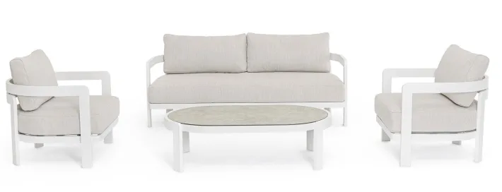 Bizzotto Salotti Completi>SET4 SALOTTO IN CORDA PER ESTERNO BIANCO WG20 - PRESLEY