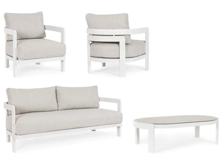 Bizzotto Salotti Completi>SET4 SALOTTO IN CORDA PER ESTERNO BIANCO WG20 - PRESLEY