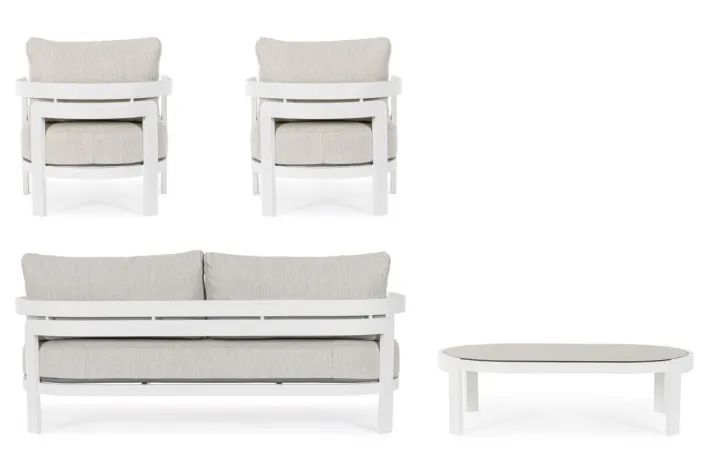 Bizzotto Salotti Completi>SET4 SALOTTO IN CORDA PER ESTERNO BIANCO WG20 - PRESLEY