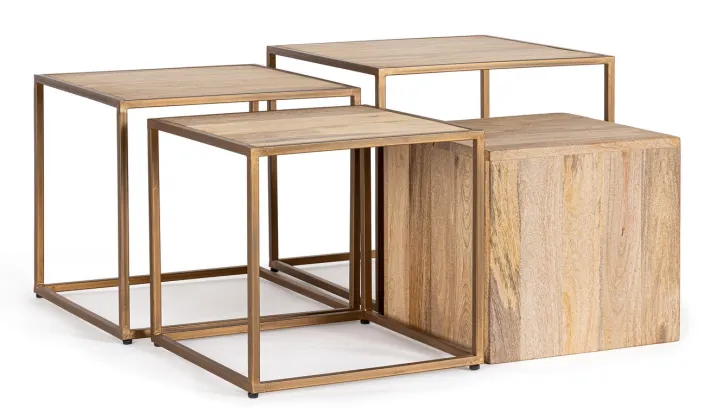 Bizzotto Tavolini>SET4 TAVOLINI IN LEGNO - JAIDEV