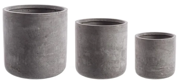 Bizzotto Vasi E Coprivasi>SET3 VASO CEMENT CIL GRIGIO