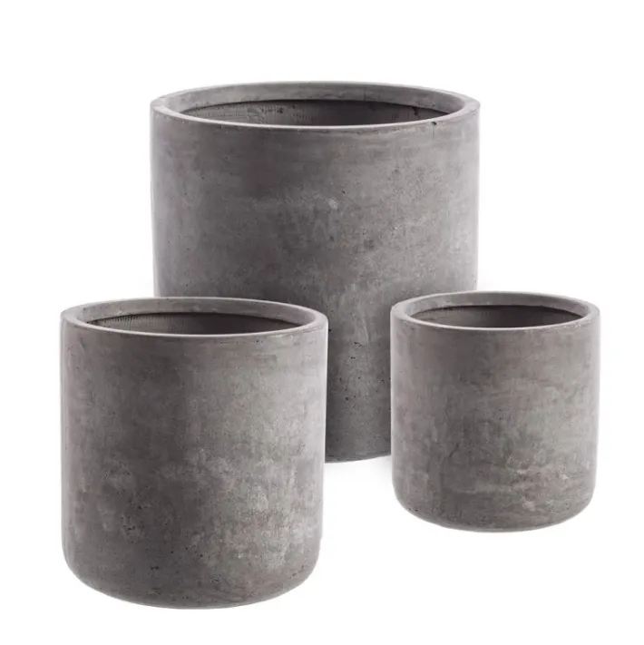 Bizzotto Vasi E Coprivasi>SET3 VASO CEMENT CIL GRIGIO
