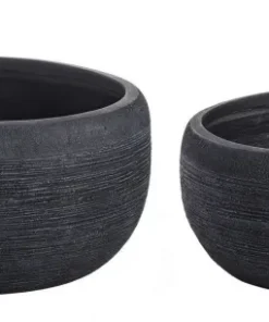 Bizzotto Vasi E Coprivasi>SET2 VASO GRAFFITI CIOTOLA NERO