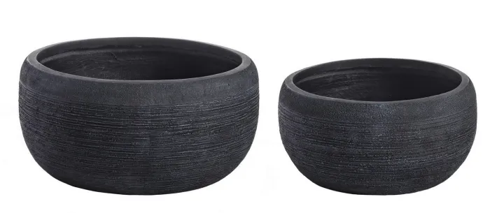 Bizzotto Vasi E Coprivasi>SET2 VASO GRAFFITI CIOTOLA NERO