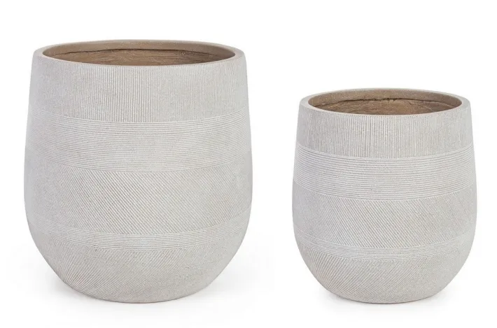 Bizzotto Vasi E Coprivasi>SET2 VASO RIGO BOMB BEIGE ALTO