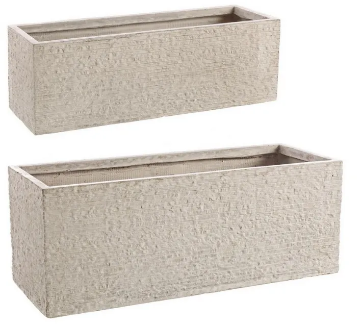 Bizzotto Vasi E Coprivasi>SET2 VASO ROCCIA RETT BASSO SABBIA