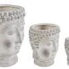 Bizzotto Vasi E Coprivasi>SET3 VASO TESTA BUDDHA
