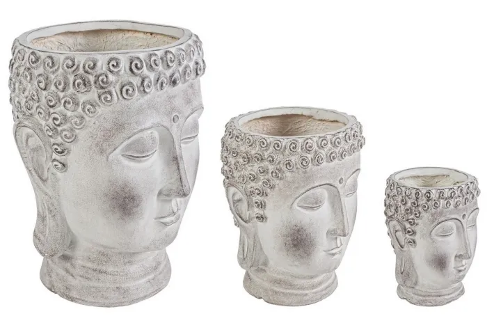 Bizzotto Vasi E Coprivasi>SET3 VASO TESTA BUDDHA