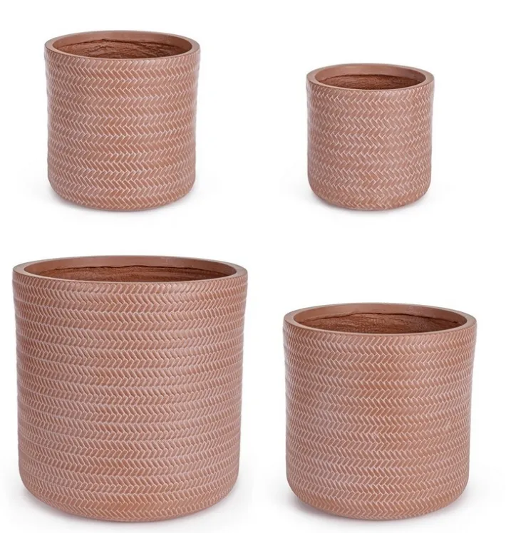 Bizzotto Vasi E Coprivasi>SET4 VASO TRESSAGE CIL TERRACOTTA