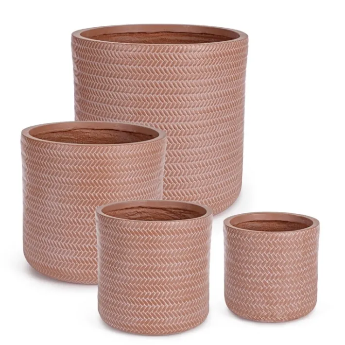 Bizzotto Vasi E Coprivasi>SET4 VASO TRESSAGE CIL TERRACOTTA