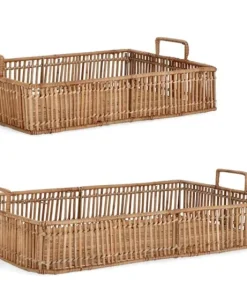 Bizzotto Ceste Decorative>SET2 VASSOIO DECOR C-MAN KADIN RETT NAT
