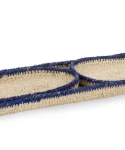 Bizzotto Ceste Decorative>SET3 VASSOIO DECORATIVO GIANG NATURA BLU