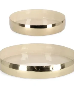 Bizzotto Coprivasi>SET2 VASSOIO DECORATIVO VELMA TO ORO BEI