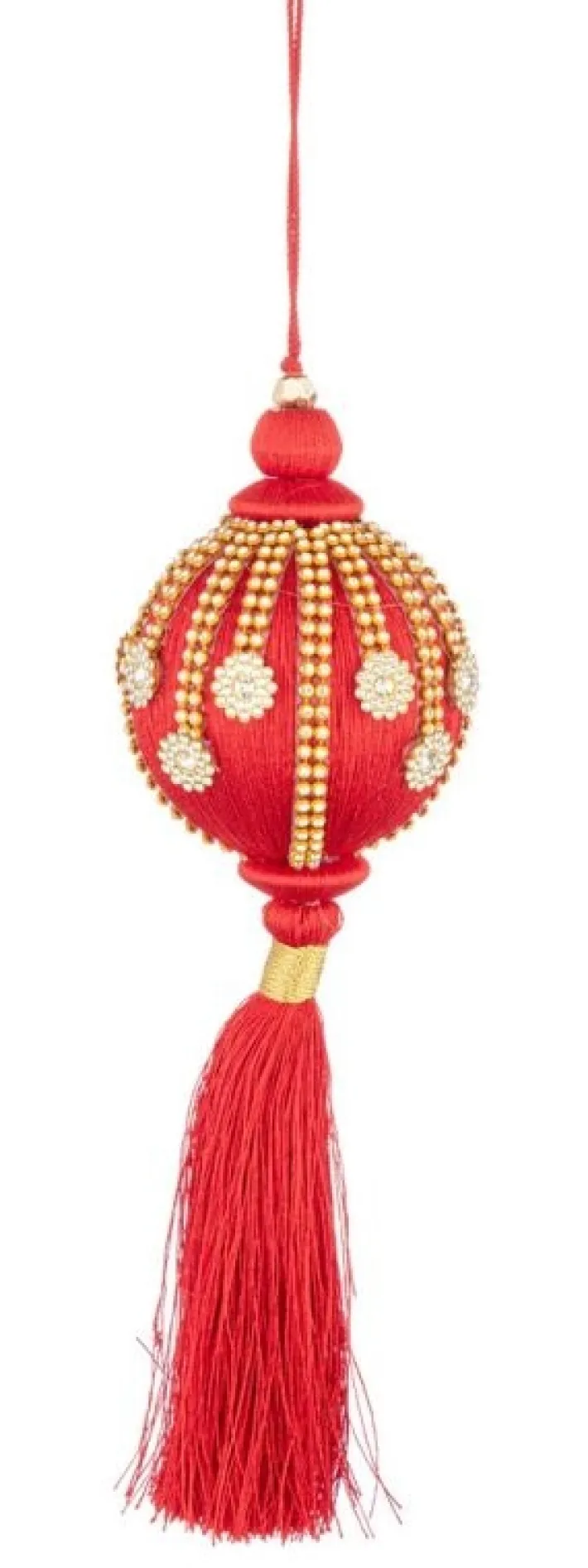 Bizzotto Pendagli>SFERA FRINGE ROSSO C-NAPPA D80
